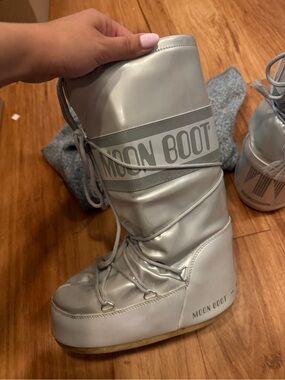 Moon Boot Metallic Silver Women’s Winter Boots